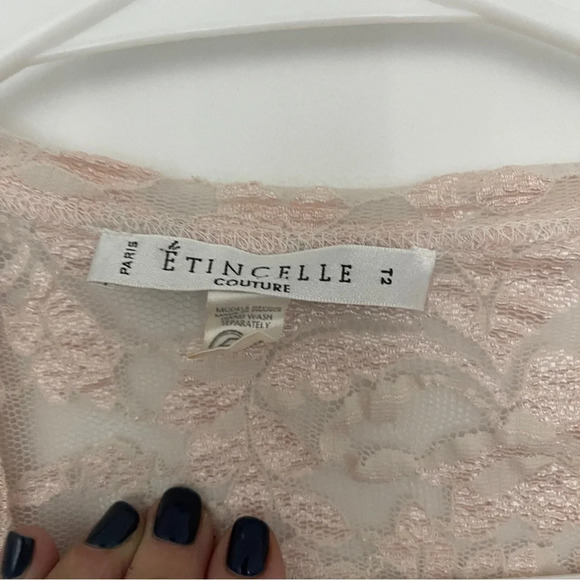 Vrap top + skirt completely M/L lace stretch pink  Etincelle - Picture 4 of 6